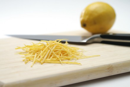 Julienned lemon zest